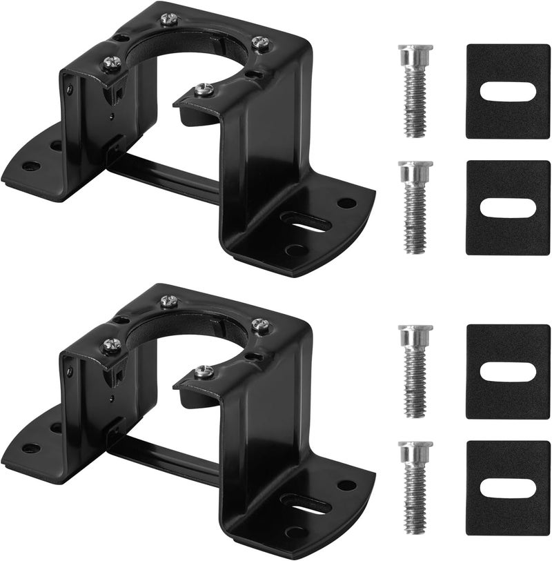 FEHEED 2PCS Ceiling Fan Mounting Bracket, Heavy-Duty Carbon Steel Sloped Cathedral Ceiling Canopy Bracket for High-Ceiling Applications with Ground Wire & Mounting Hardware (Black) - Image 1